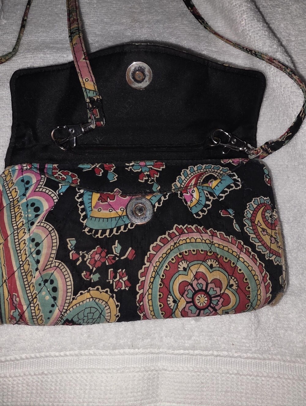 Vera Bradley Quilted Paisley Crossbody Wallet Bag
